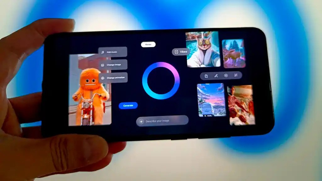 با استفاده از Vibes، می‌توانید ویدیوهای کوتاه تولید شده توسط هوش مصنوعی ایجاد و اشتراک‌گذاری کنید
