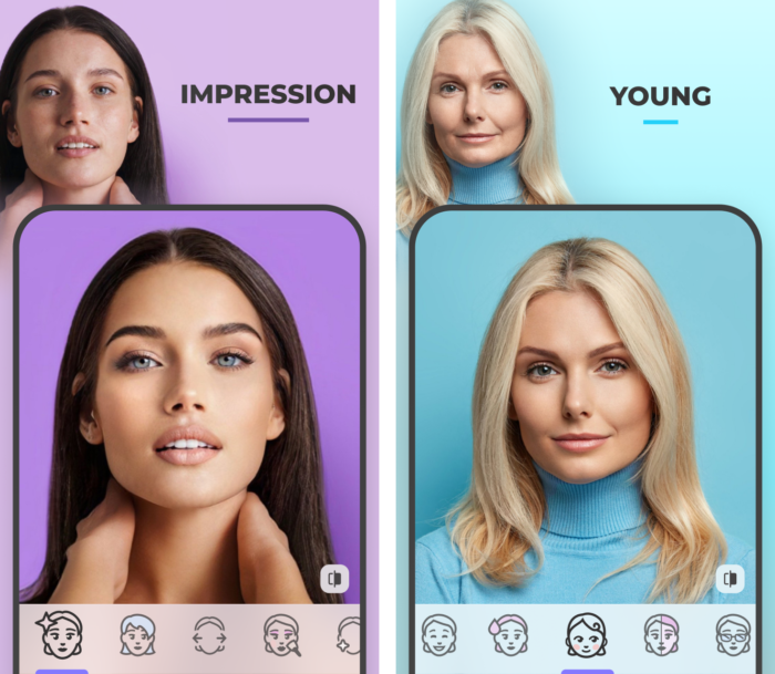 نمونه‌ای از ویرایش هوشمند FaceApp